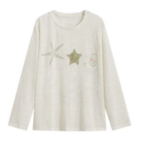 Rhinestone Ocean Graphic Long Sleeve