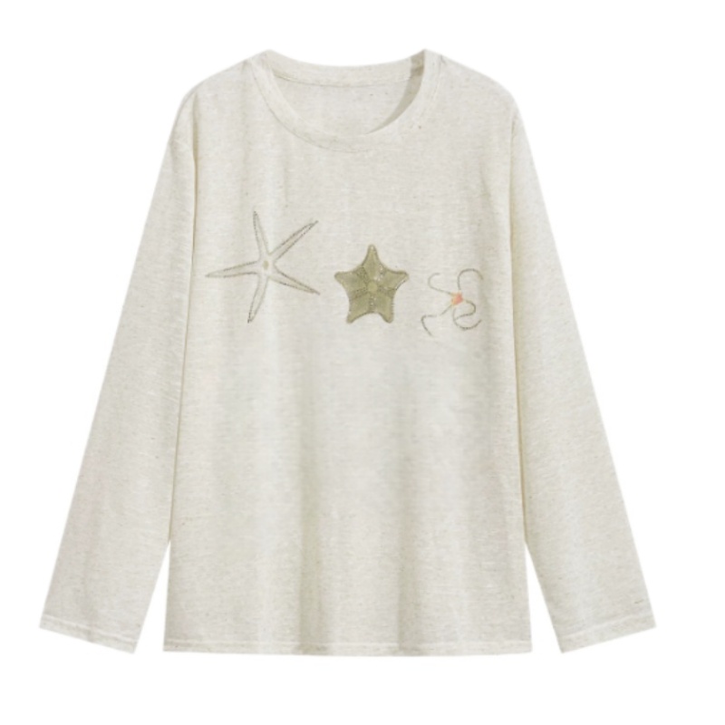 Rhinestone Ocean Graphic Long Sleeve