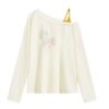 Floral Print One-Shoulder Casual Long-Sleeve Top