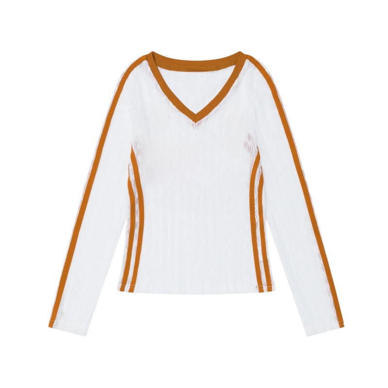 Casual Lace Accent Long Sleeve