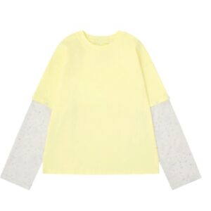 Yellow Y2k-Style Long-Sleeve "Faux-Layered" Top