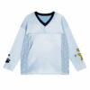 Minimal Blue V-Neck Long Sleeve