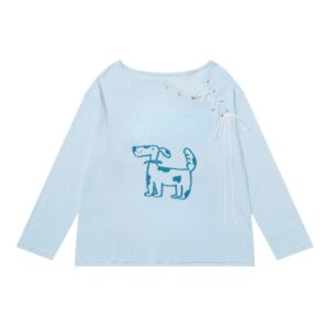 Trendy Puppy Print Long Sleeve